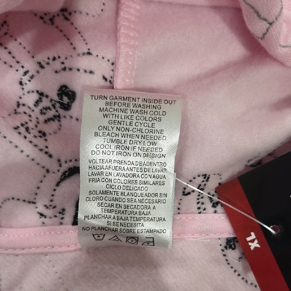 Disney Women Mickey Mouse Full-Zip Hoodie Jacket Embroidered Characters Pink XL - Picture 10 of 13